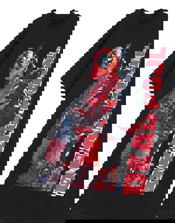 Marvel Mens Black Deadpool Print Short Sleeved T-Shirt