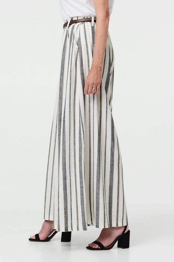 Black | Belted High Waist Wide Trousers