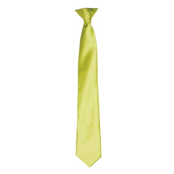 Premier Colours Mens Satin Clip Tie - Lime