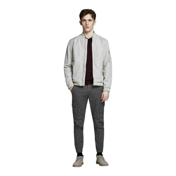 Jack And Jones Mens Flake Slim Cargo Trousers - Asphalt - 