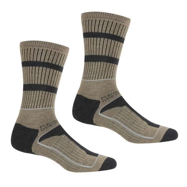 Regatta Mens Samaris 3 Season Socks (Pack of 2) - Moccasin Brown/Briar Grey
