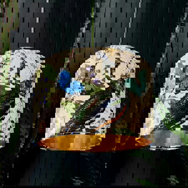 Love Frankie mythical plumes velvet lampshade parchment gold lining