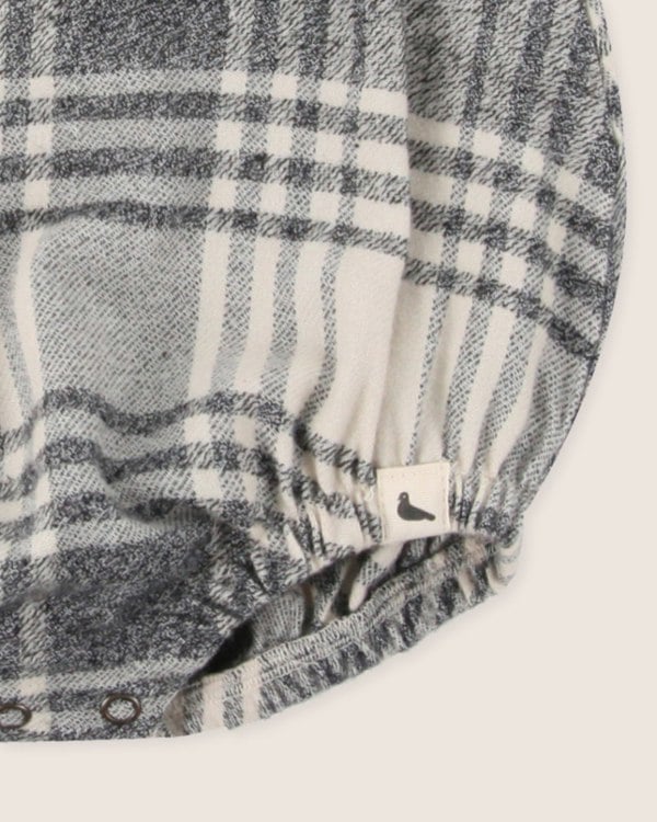 organic cotton Multicolour Brushed Check Print Romper - image 5