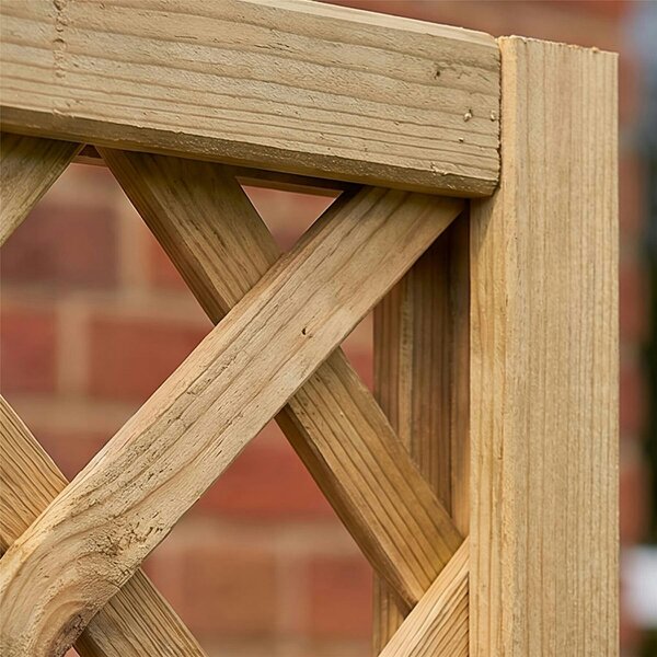 Premier Garden Supplies Standard Elite Diamond Fence Panel Topper 6ft x 1-4ft Garden Trellis 1ft-4ft, Decorative Lattice Wall-Mount, Treated - Wood - 3, 4 or 5