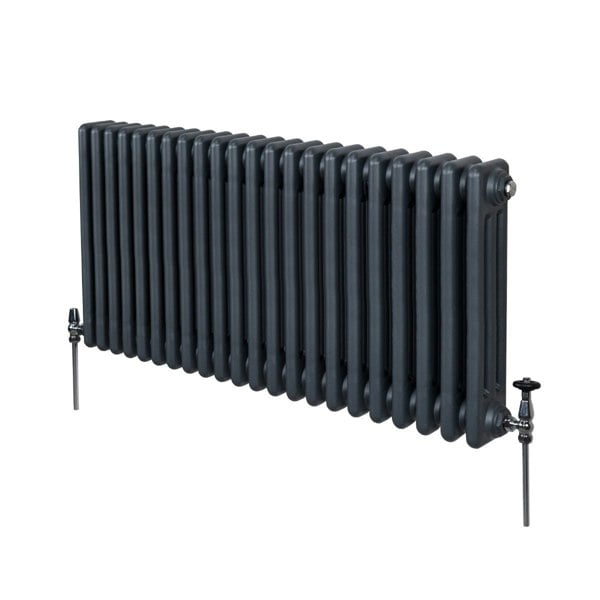 Monstershop Traditional 3 Column Radiator - 600 x 1012mm - Anthracite Grey
