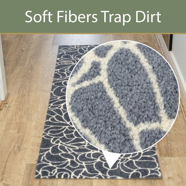 JVL Mega Mat Machine Washable Entrance Runner and Doormat Set, Floral