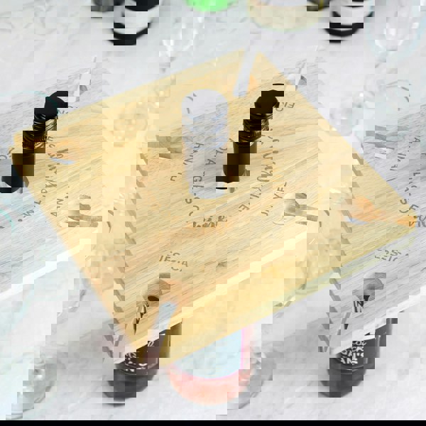 Personalised Memento Company Personalised ...Time For a Glass of Wine Four Wine Glass Holder & Bottle Holder