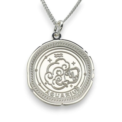 Christopher James of London Sterling Silver Zodiac Necklace Engraved Star Sign Pendant with Optional Engraving