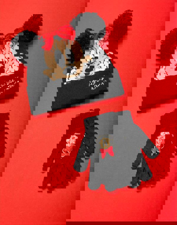 Disney Girls Multicoloured Minnie Mouse Beanie and Gloves Set (One Size) [dis]