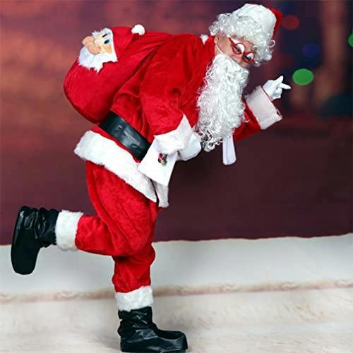 Shatchi Standard Size Premium Regal Plush Santa Costume Set with Faux Fur Trim and Accessories