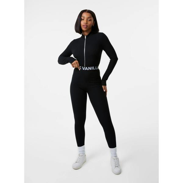 Pink Vanilla Ribbed Leggings With Logo Band