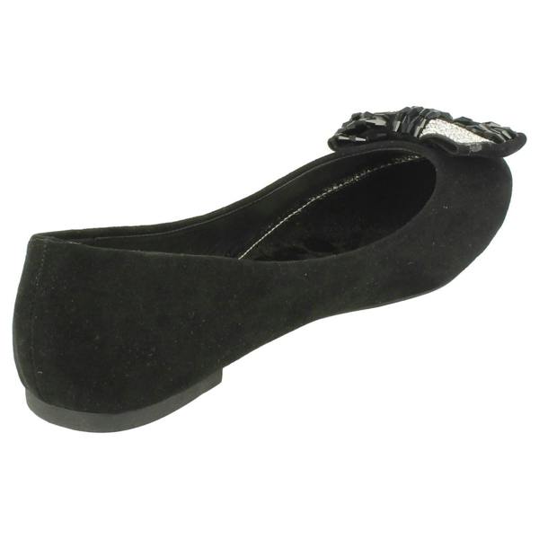 Spot On Ladies Spot On Diamante Detail Bow Shoes