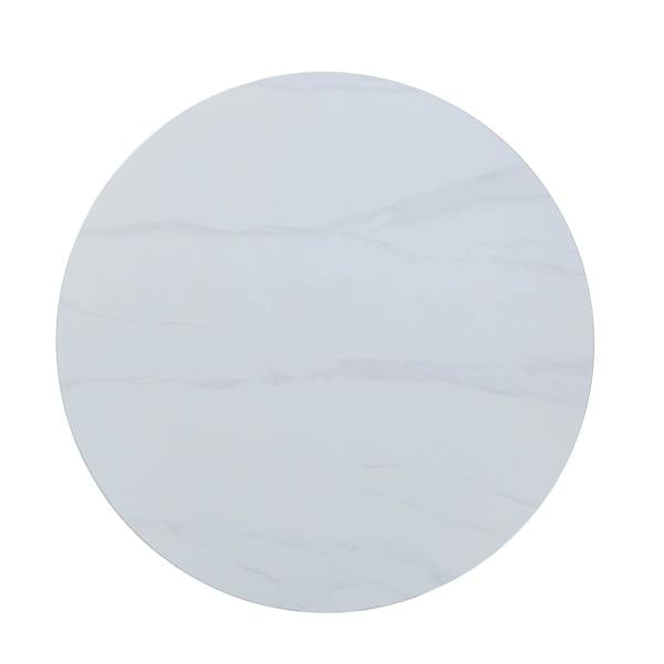 Core Products Aspen Round Dining Table, White Sintered Stone