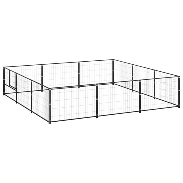 Berkfield Dog Kennel Black 9 m2 Steel