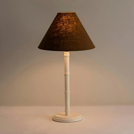 Wyld Haus Long Island White Bamboo Table Lamp with Ochre Shade