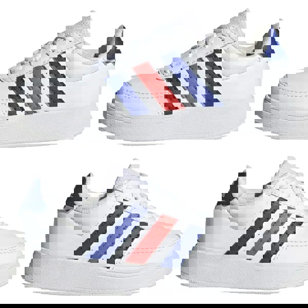 Adidas Kids Breaknet 2.0 Synthetic Leather Trainers - White / Blue / Red