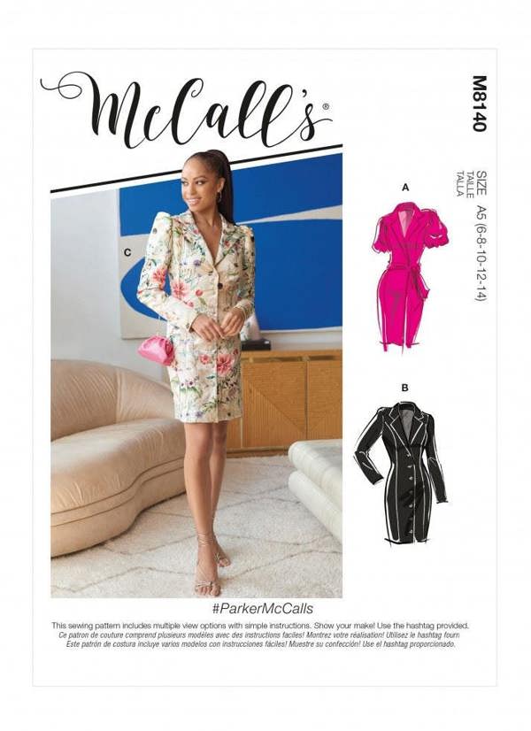 McCalls 8140 Paper Sewing Pattern – Women's Dress & Belt, Size 6-14, Intermediate