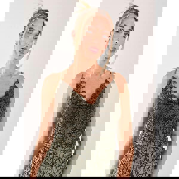 Pink Vanilla Lace Cowl Ombre Mini Dress