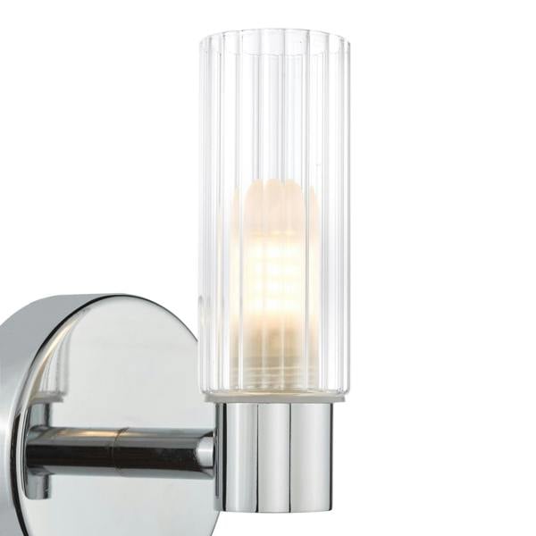 Pagazzi Lighting Hannah Polished Chrome & Glass Bathroom Wall Light