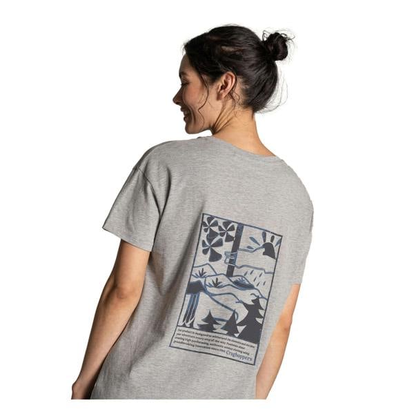 Craghoppers Womens/Ladies Yago Landscape Back Print Short-Sleeved T-Shirt - Soft Grey Marl - 