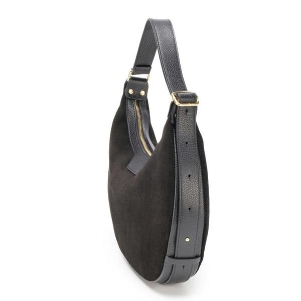 Elie Beaumont Crescent Suede Bag - Black