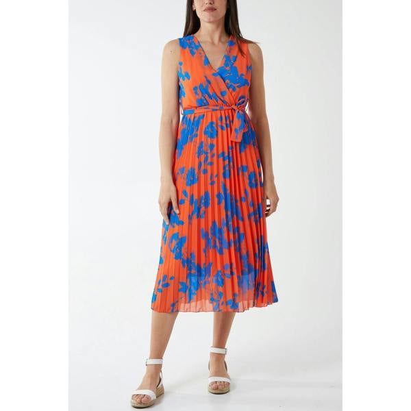 Blue Vanilla Floral Print Sleeveless Dress
