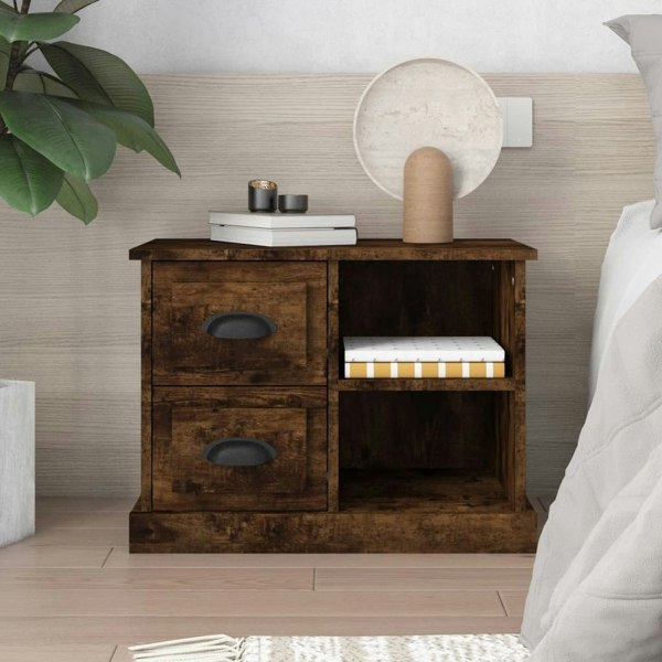 Berkfield Bedside Cabinet Smoked Oak 60x35.5x45 cm