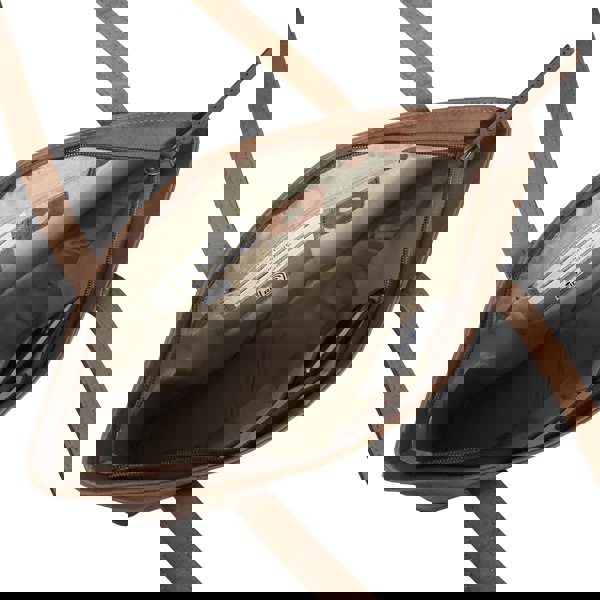 Assots London 'EVELYN' Tan Walnut Real Distressed Leather Designer Tote Work Bag