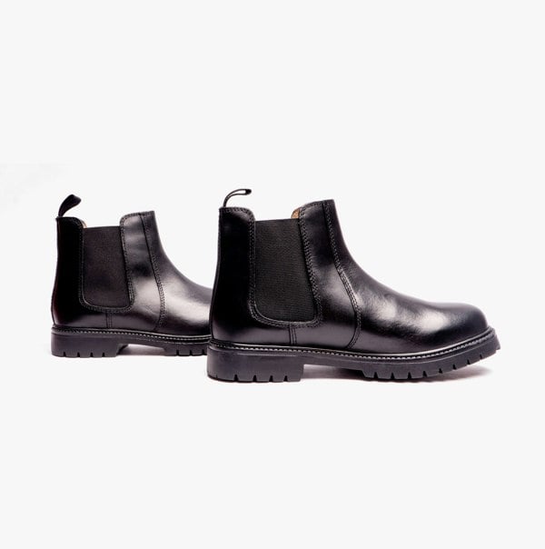 Roamers B525A Unisex Kids Leather Chelsea Boots Black