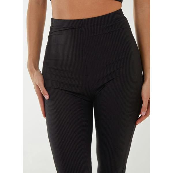 Pink Vanilla Ribbed Flare Leggings