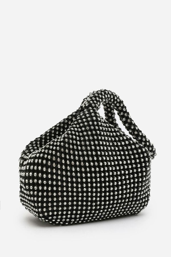 Where's That From Cascabel Mini Chainmail Pouch Bag in Black
