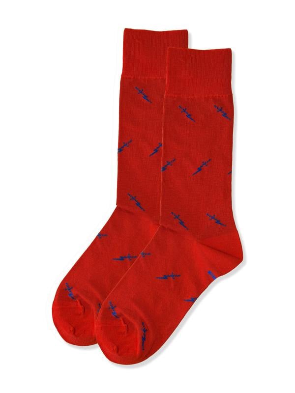 Jemsox Lightning Daggers (Red) Premium Pattern Socks | Cotton-Rich Novelty Socks by Jemsox