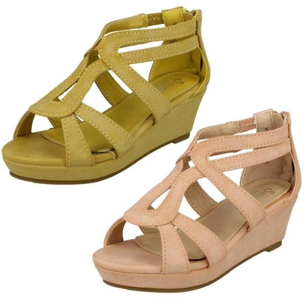 Savannah Girls Savannah Mid Wedge Loop Bar Sandals