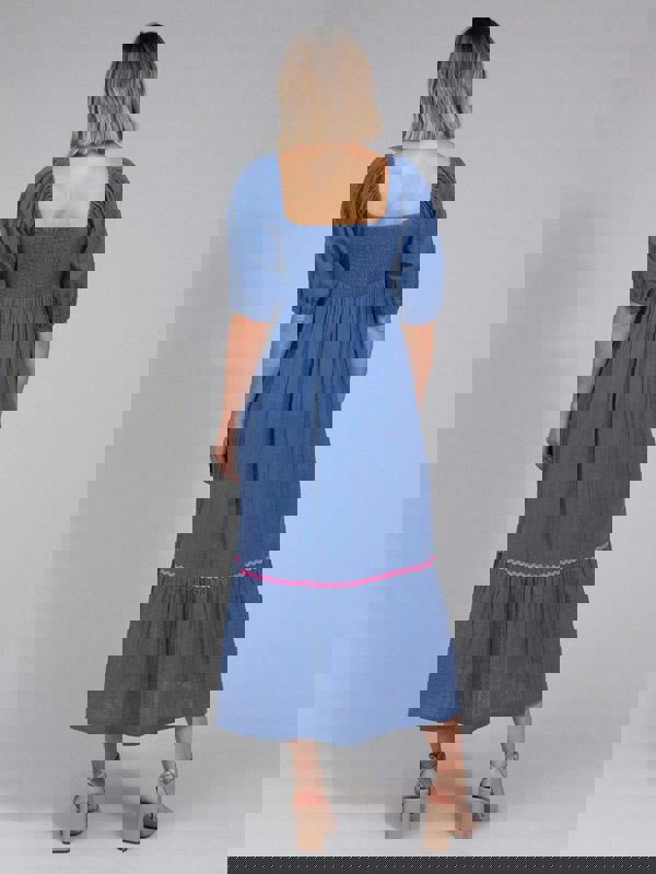 Kite Womens Organic Cattistock Ric Rac Muslin Dress Navy