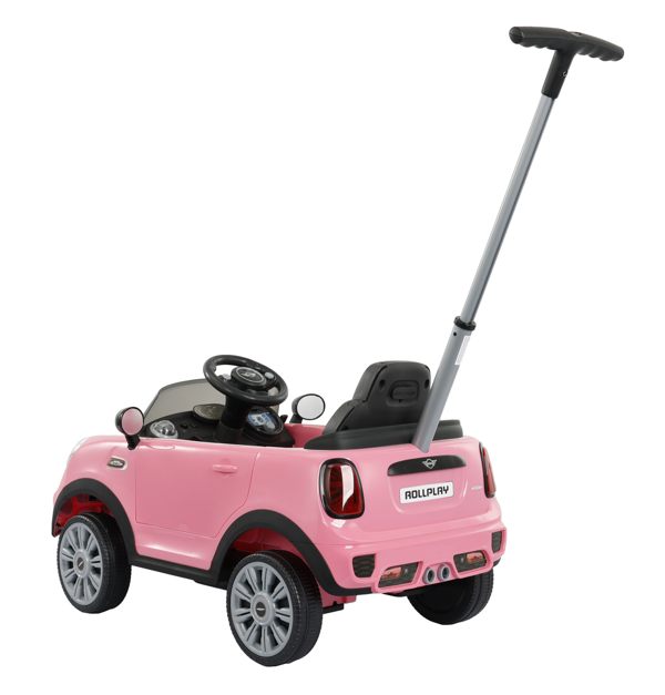 Rollplay Mini Cooper Play Push Car with Parental Handle- Pink