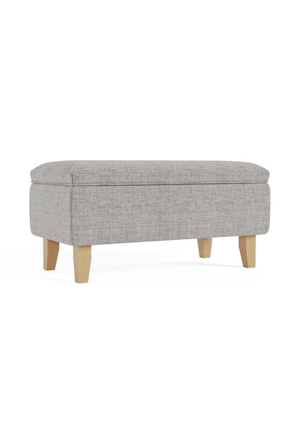 Living and Home Wide Rectangle Storage Ottoman Footstool