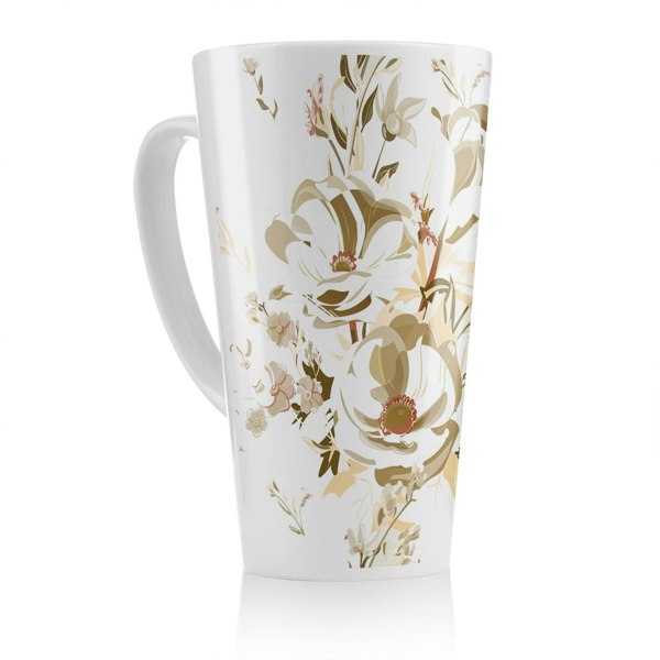 Benjamin Tate Design Golden Flower Print Latte Mug