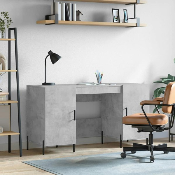 Berkfield Desk Concrete Grey 140x50x75 cm Engineered Wood