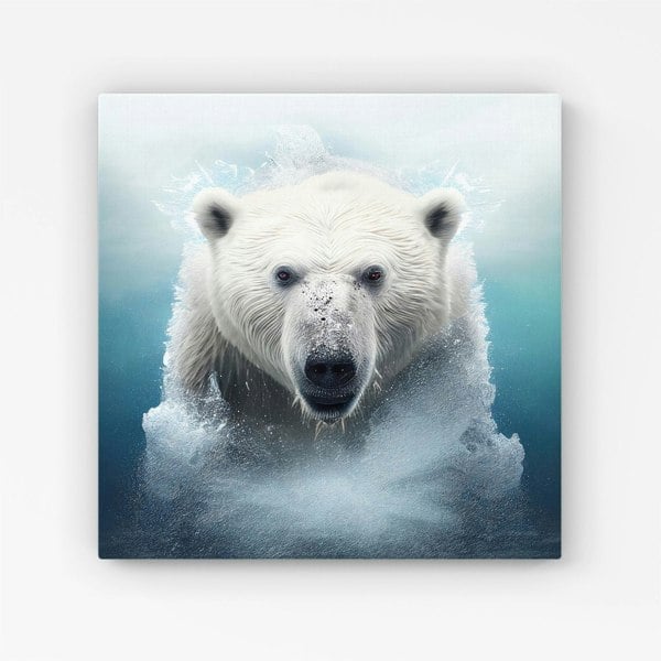 Warren Reed Polar Bear Splash Art Canvas