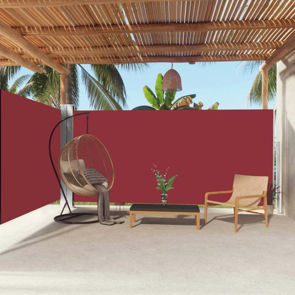 Berkfield Retractable Side Awning Red 180x600 cm