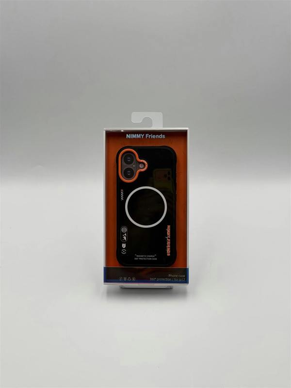 Nimmy Friends Nimmy Cool & Cute 2.0 Case with MagSafe for iPhone 17 6.3" Black Orange - N-YJKM-CX2.0-IP17-01