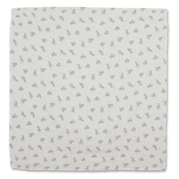 Baby Unisex 2pk Solid & Zebra Printed Muslins, Multicolour - Minicuddles