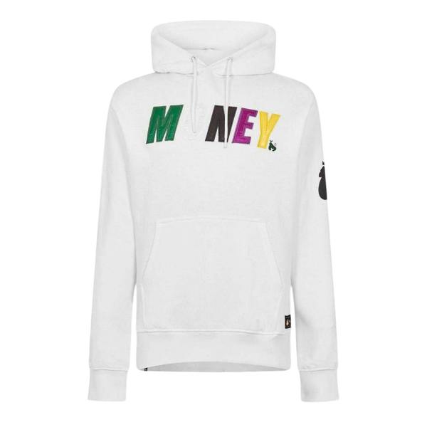 Money Mens Satin Long-Sleeved Hoodie - White - 