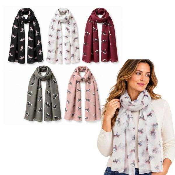 Love EMVY Unicorn Print Lightweight Scarf