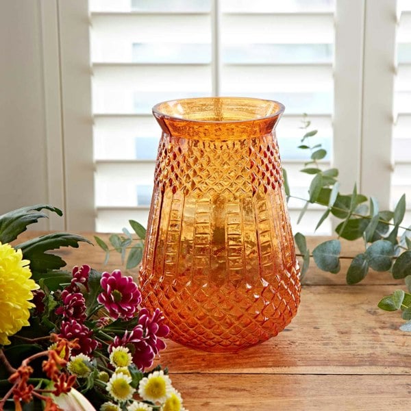 Paper High Orange Recycled Glass Vase