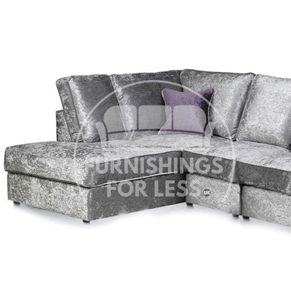 Crystal Crushed Velvet Full Back 5 Seater L Shaped Corner Sofa - 3