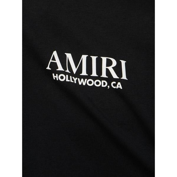 Amiri Hollywood Bones Stacked Logo T-Shirt   in  Black