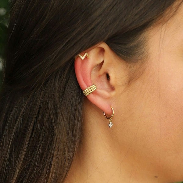 Gold Trip Triple Layer Beaded Ear Cuff