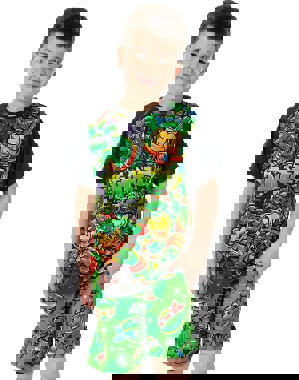 Teenage Mutant Ninja Turtles Boys Green Short Sleeve Short Leg Pyjama Set