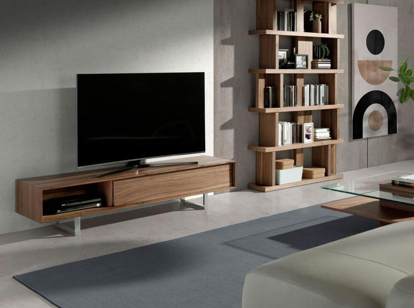 Angel Cerdá TV Stand Walnut and Chromed Steel 3043
